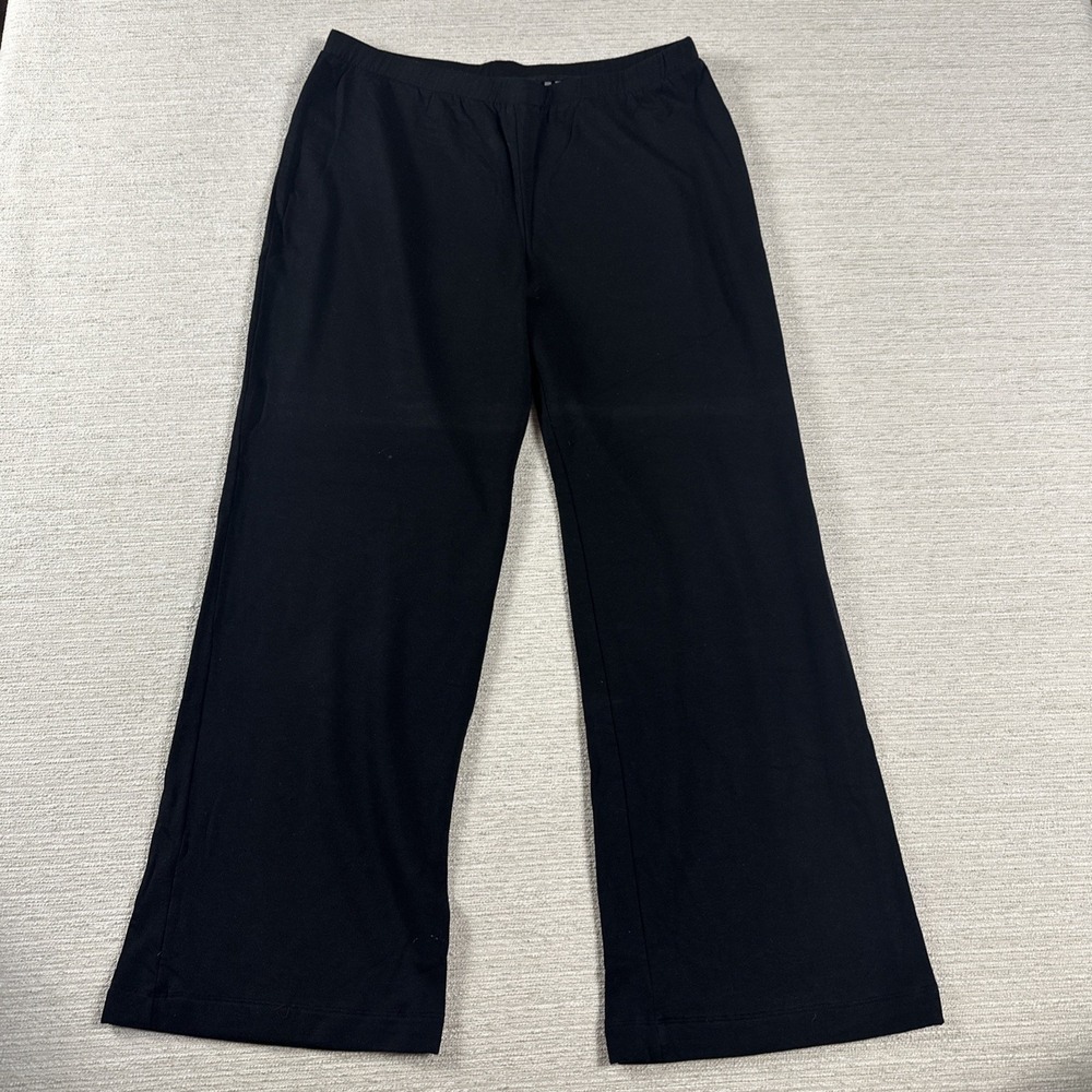 Old Money Minimalist Black Pull On Pants PL Soft Surroundings Travel Stretch